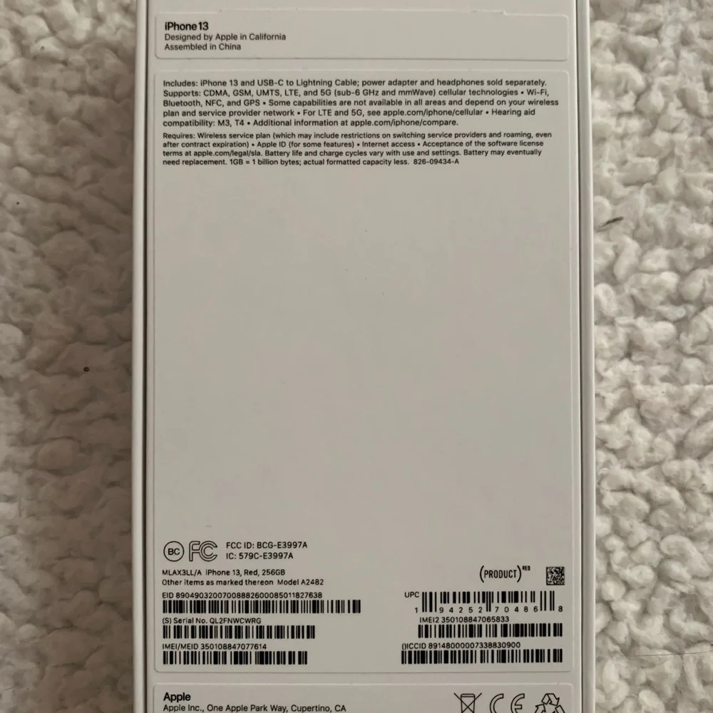 Apple iPhone in Red BOX ONLY